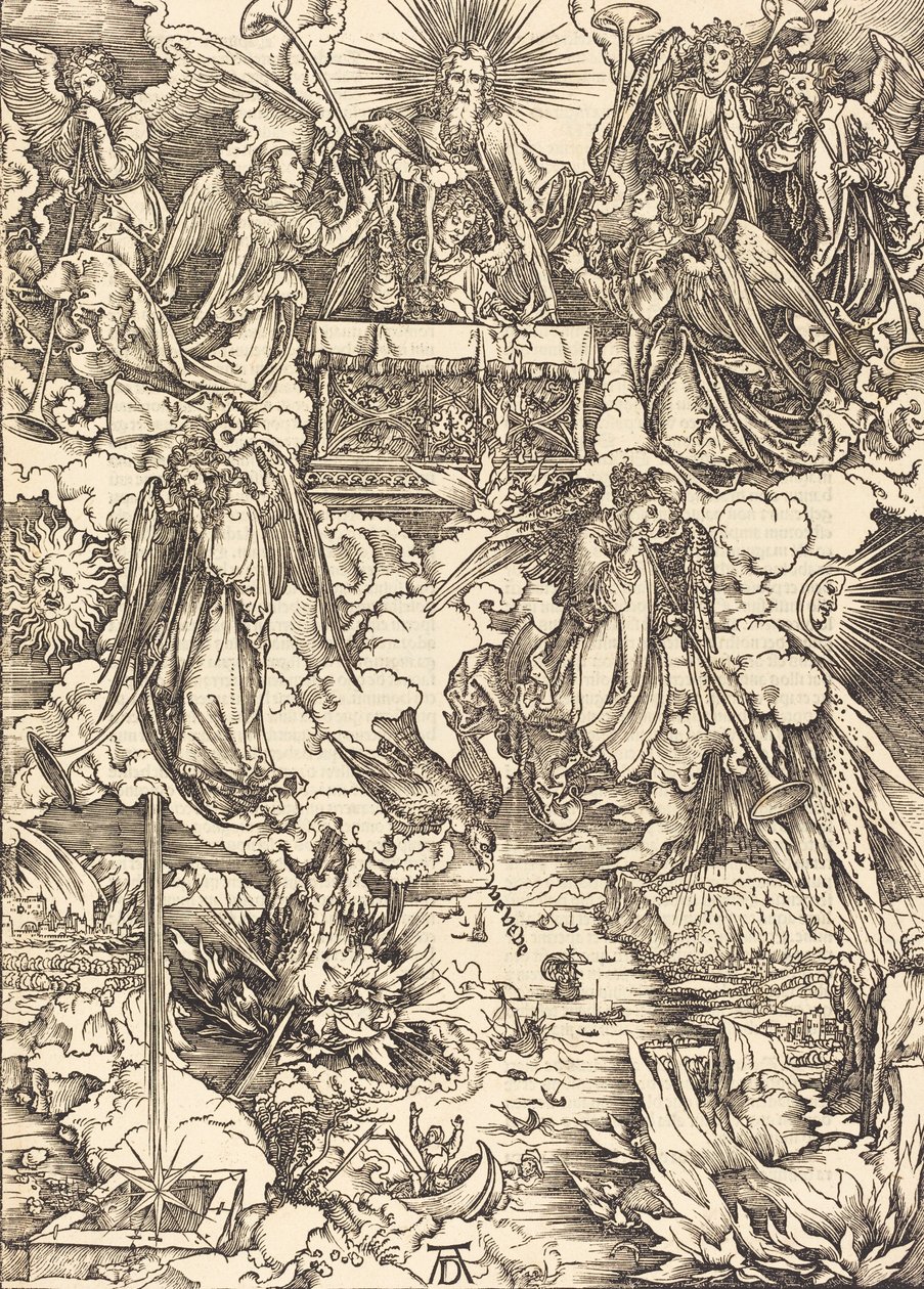 De syv engle med trompeterne, 1498. af Albrecht Dürer