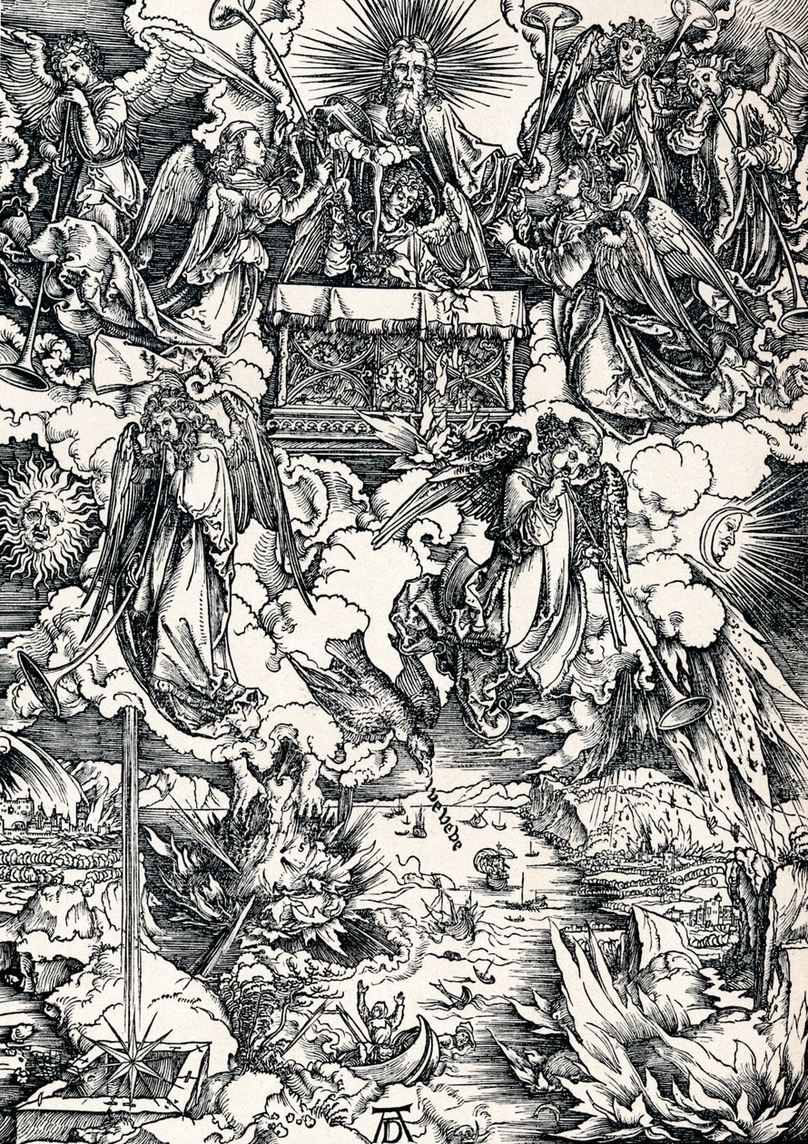 De syv trompeter er givet til englene, 1498 1906. af Albrecht Dürer