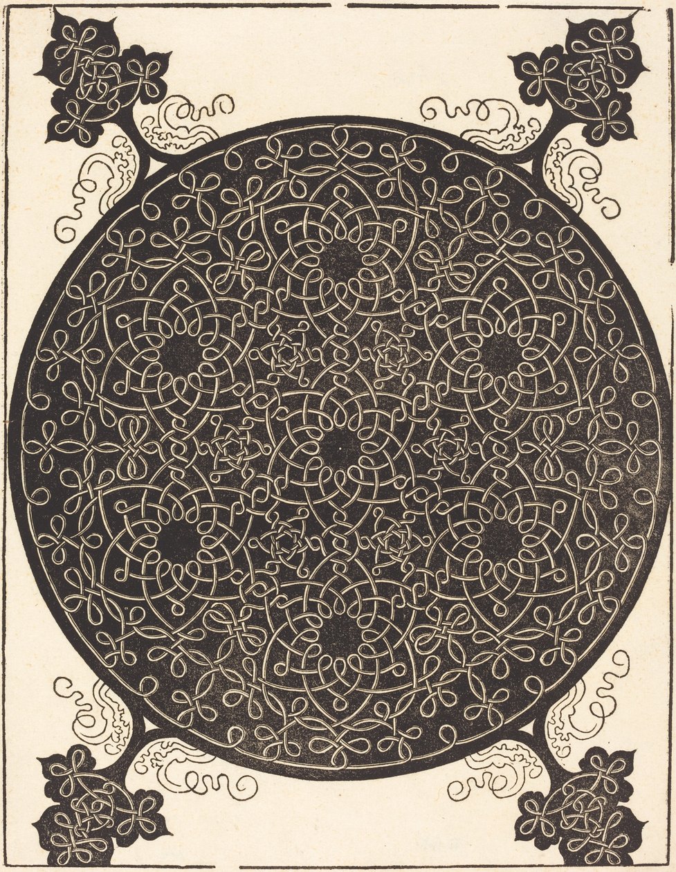 Den sjette knude, der kombinerer syv små systemer af knob med sorte centre, sandsynligvis 15061507. af Albrecht Dürer