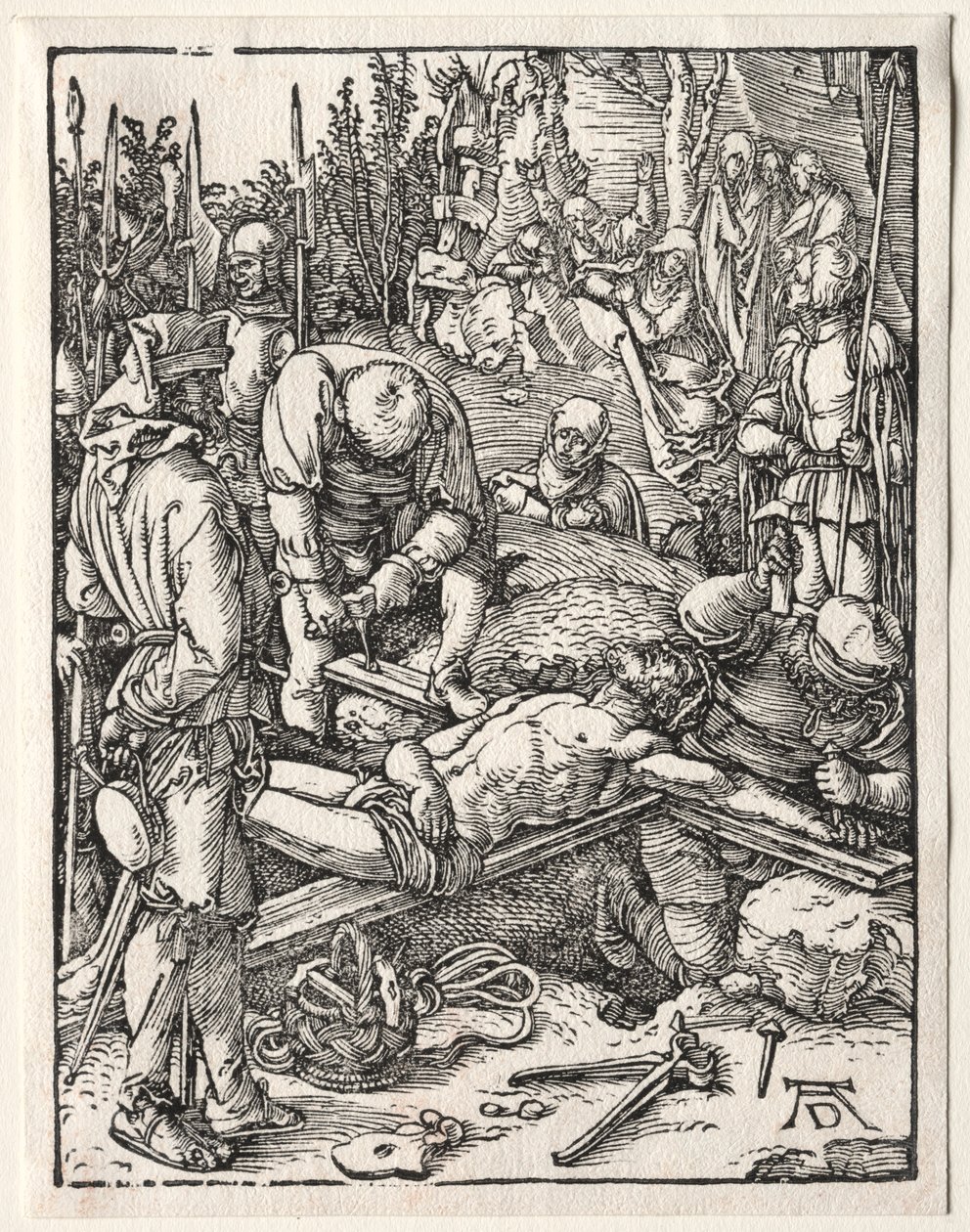 Den lille lidenskab: Kristus bliver naglet til korset, 1509-1511. af Albrecht Dürer