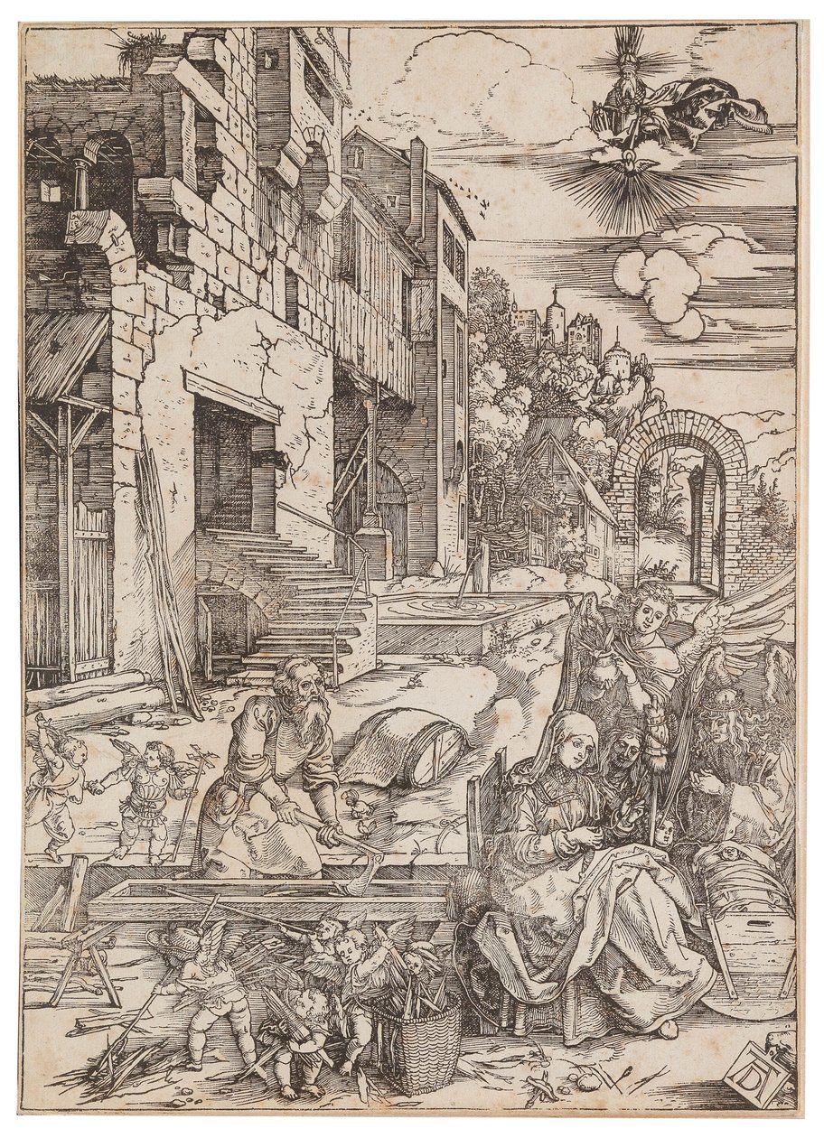 Den hellige families ophold i Egypten, fra Jomfruens liv, ca. 1504. af Albrecht Dürer