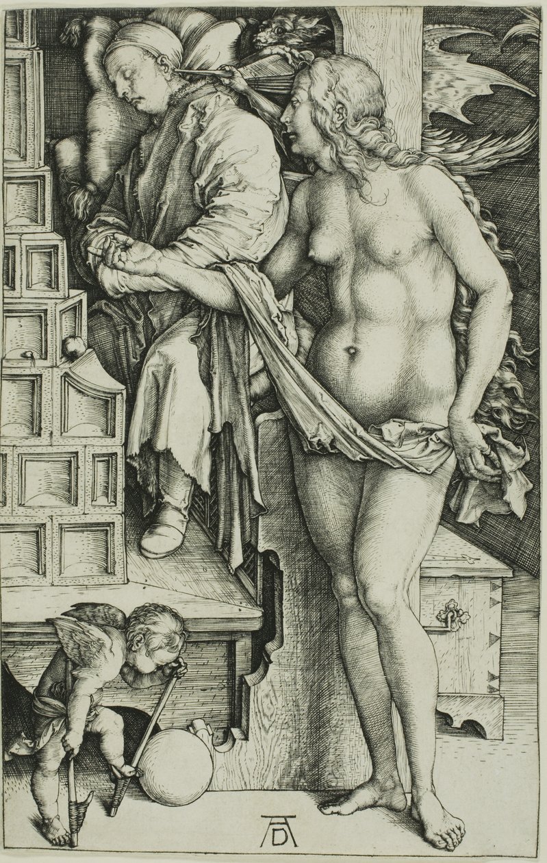 Ledigmandens fristelse (Drømmen om lægen) af Albrecht Dürer