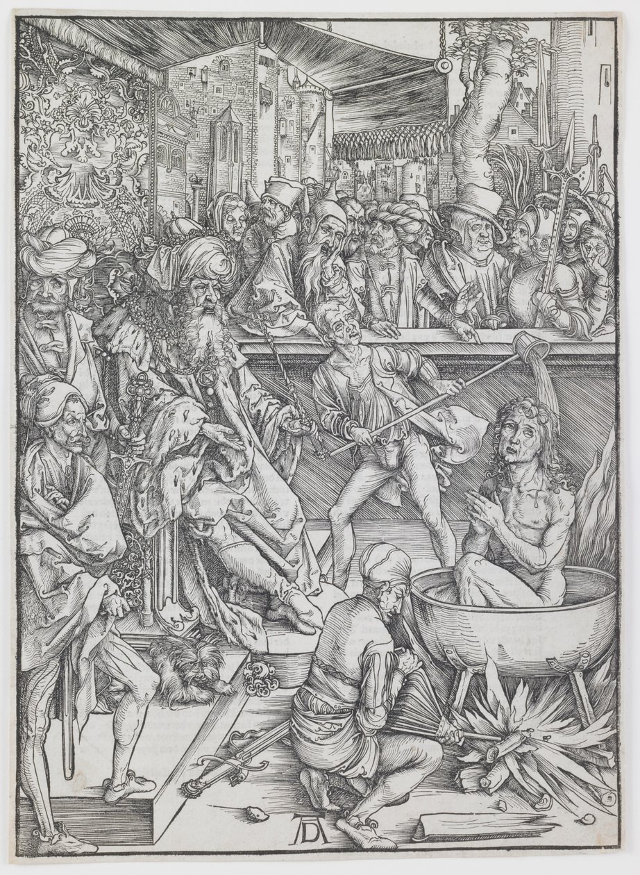 Sankt Johannes Evangelistens tortur, fra serien „Apokalypsen“ af Albrecht Dürer