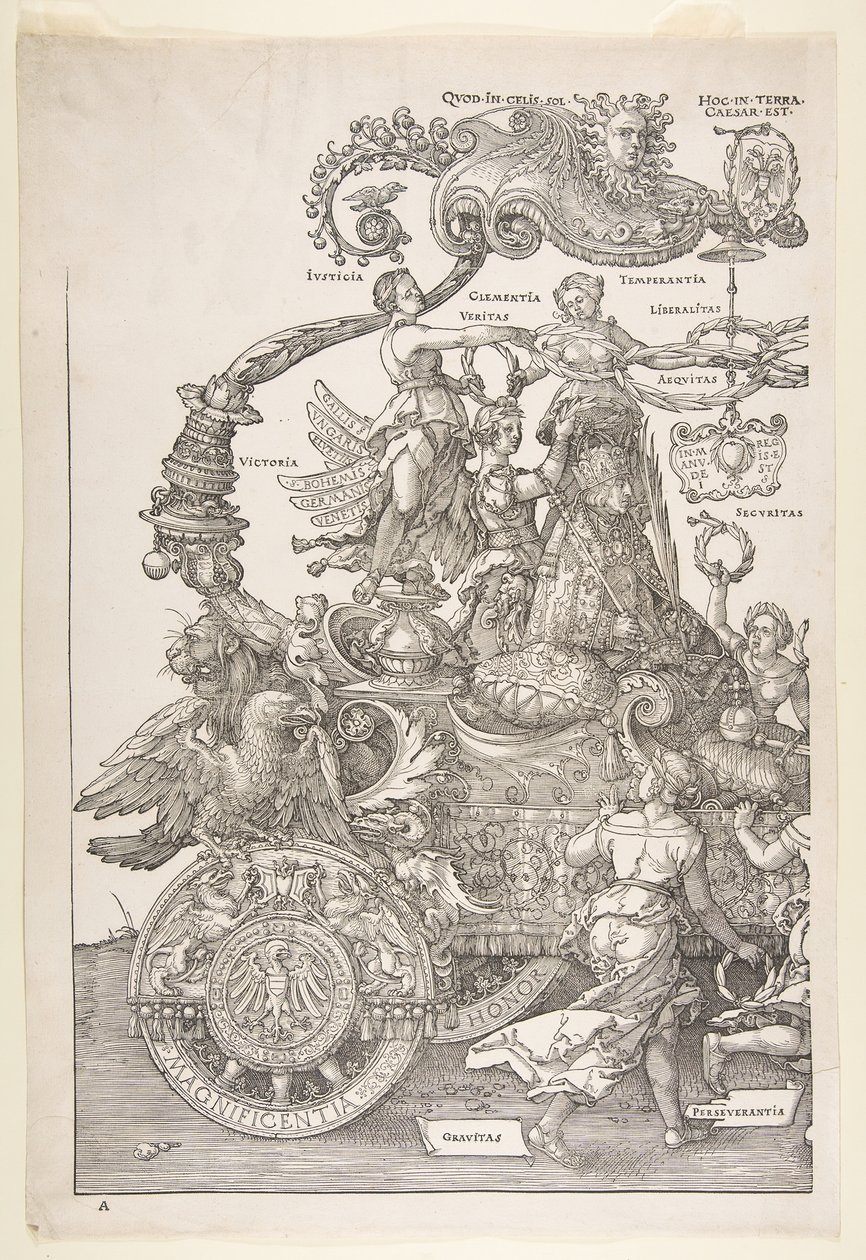 The Triumphal Chariot of Maximilian I The Great Tri..., formentlig færdig ca. 1518, udgivet 1522. af Albrecht Dürer