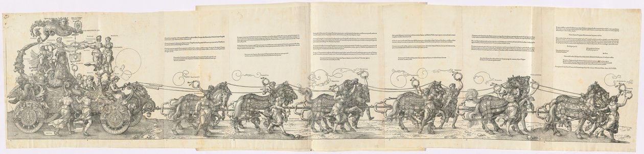 The Triumphal Chariot of Maximilian I The Great Triumphal Car, 1523 latinsk udgave.. af Albrecht Dürer