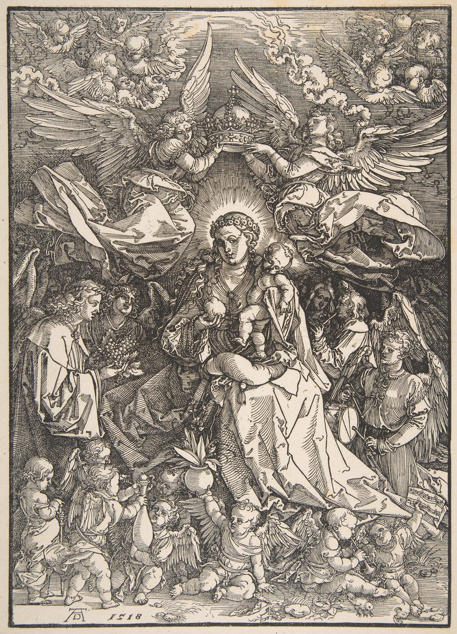 Jomfruen omgivet af mange engle af Albrecht Dürer