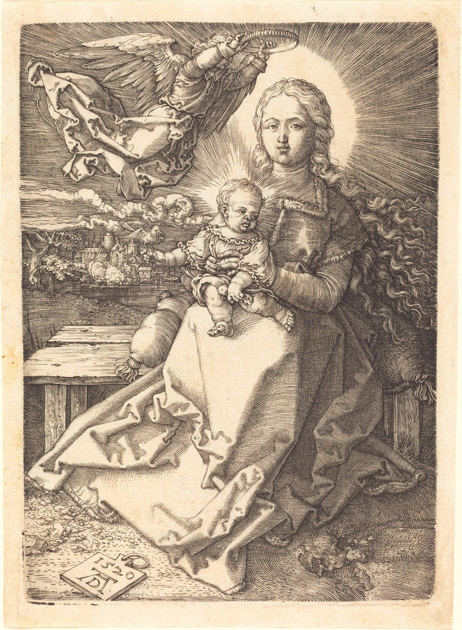 Jomfruen og barnet kronet af en engel af Albrecht Dürer