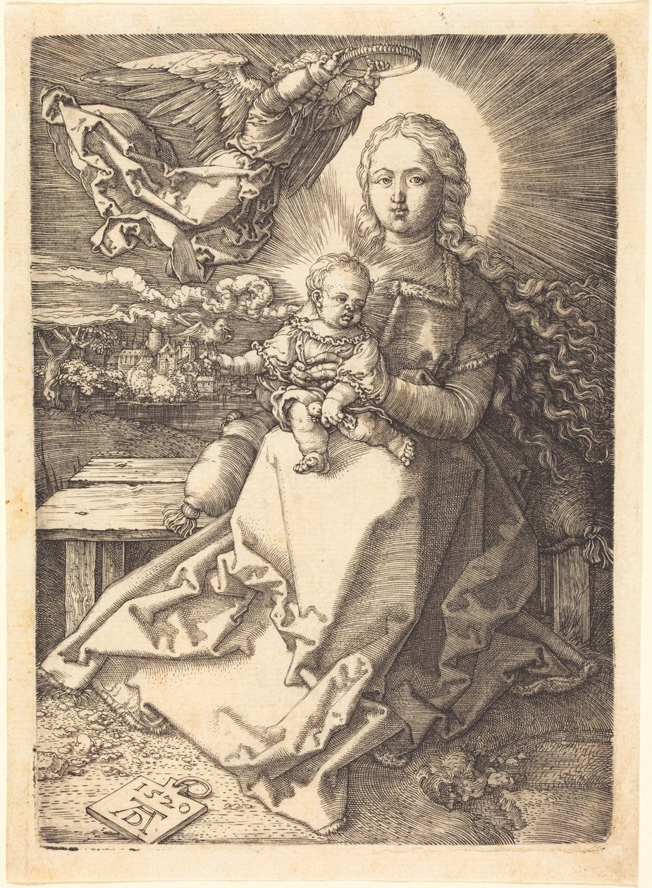Jomfruen og barnet kronet af en engel af Albrecht Dürer