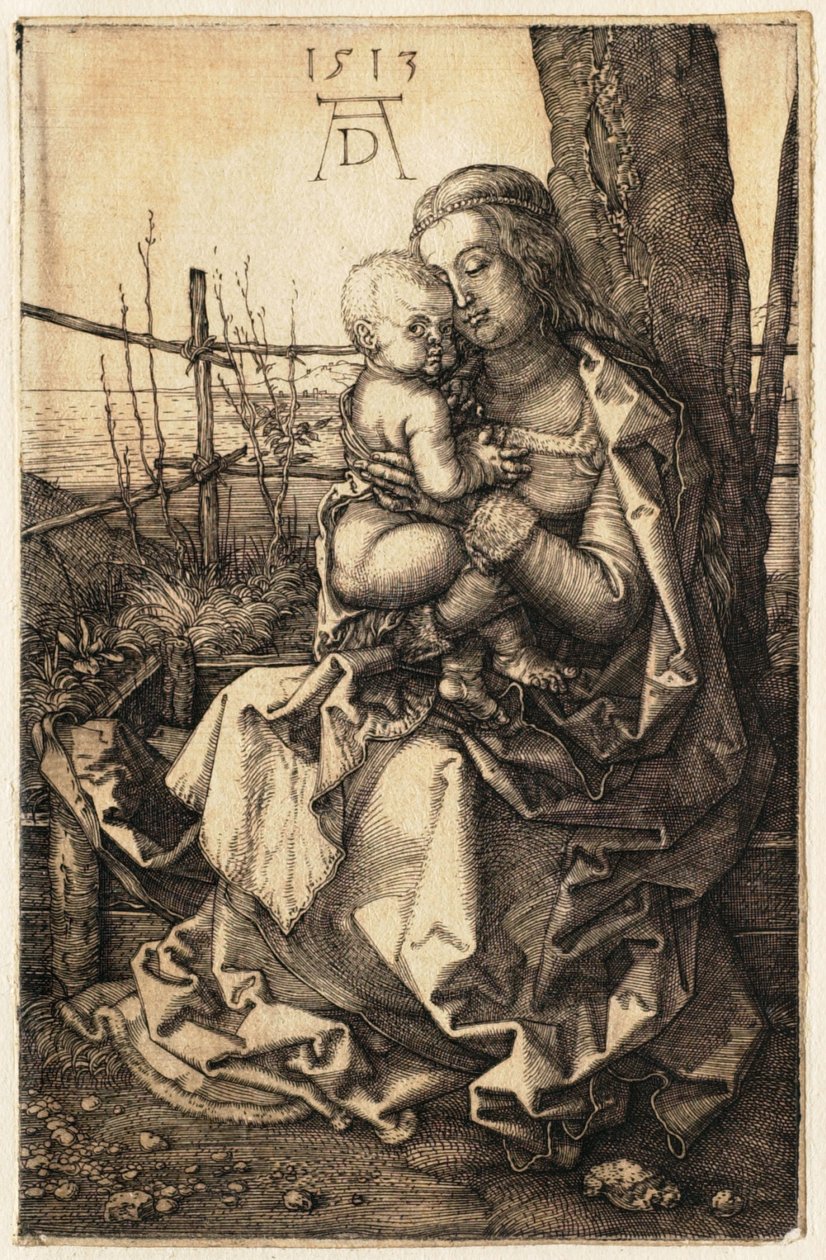 Jomfruen og barnet siddende ved et træ af Albrecht Dürer