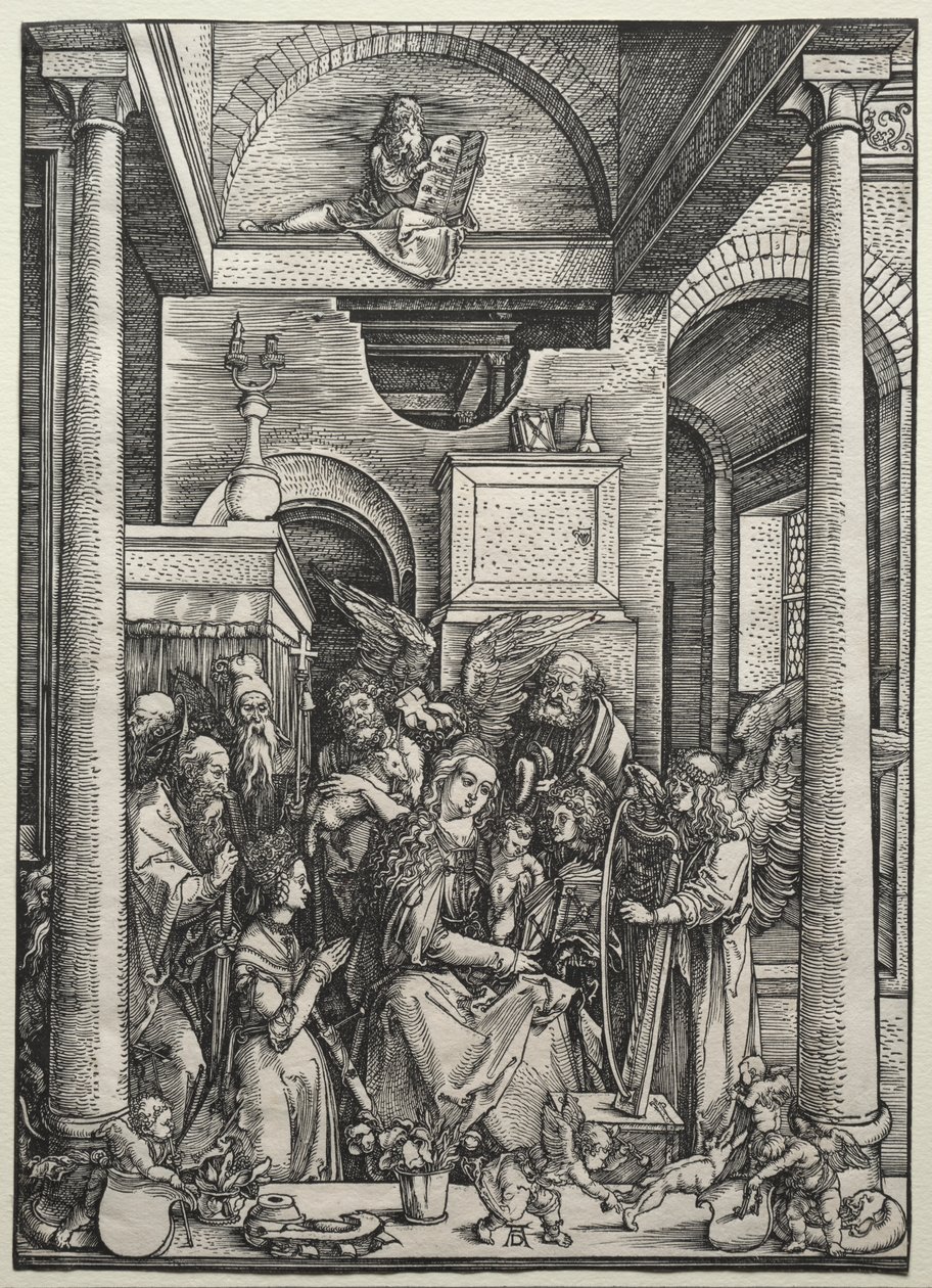 Jomfruen og barnet omgivet af hellige og engle af Albrecht Dürer