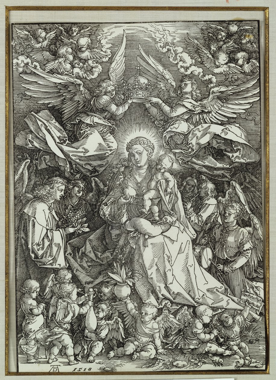 Jomfruen og barnet omgivet af engle, 1518 af Albrecht Dürer