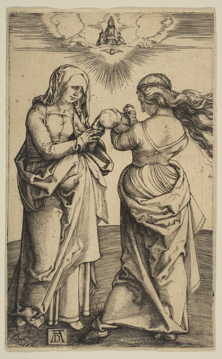 Jomfruen og barnet med spædbarnet Kristus og Sankt Anne, ca. 1500. af Albrecht Dürer