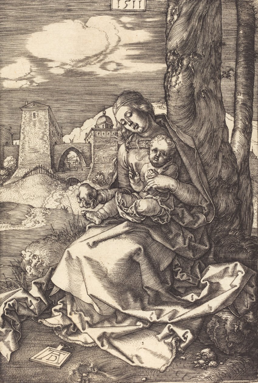 Jomfruen og barnet med pæren, 1511. af Albrecht Dürer