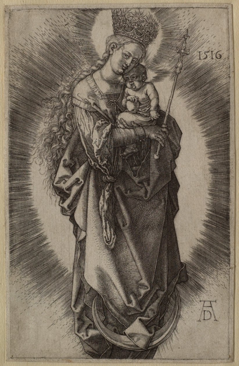 Jomfruen på måneseglet med scepter og stjernekrone af Albrecht Dürer