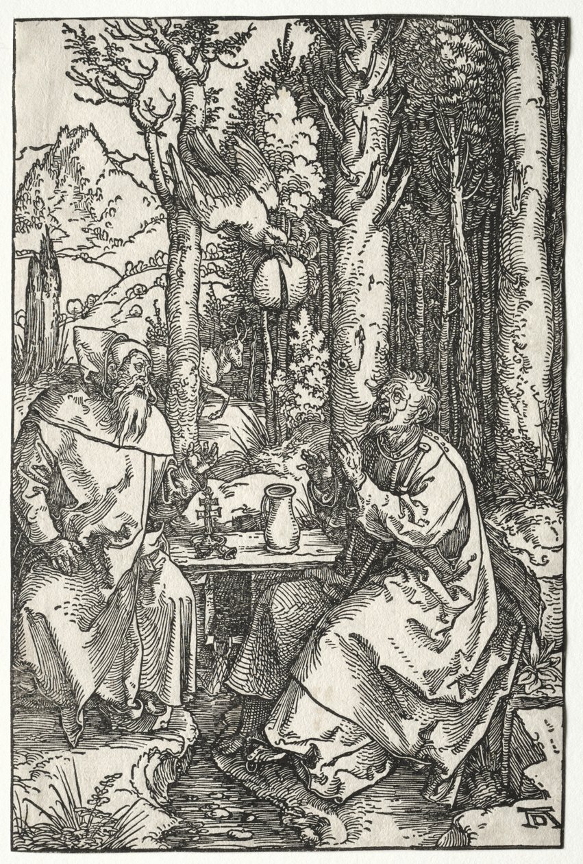 St. Anthonys besøg hos St. Paul Eremit, ca. 1504. af Albrecht Dürer
