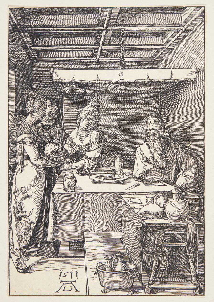 Hovedet af St. Johannes Døberen bragt til Herodias af Albrecht Dürer