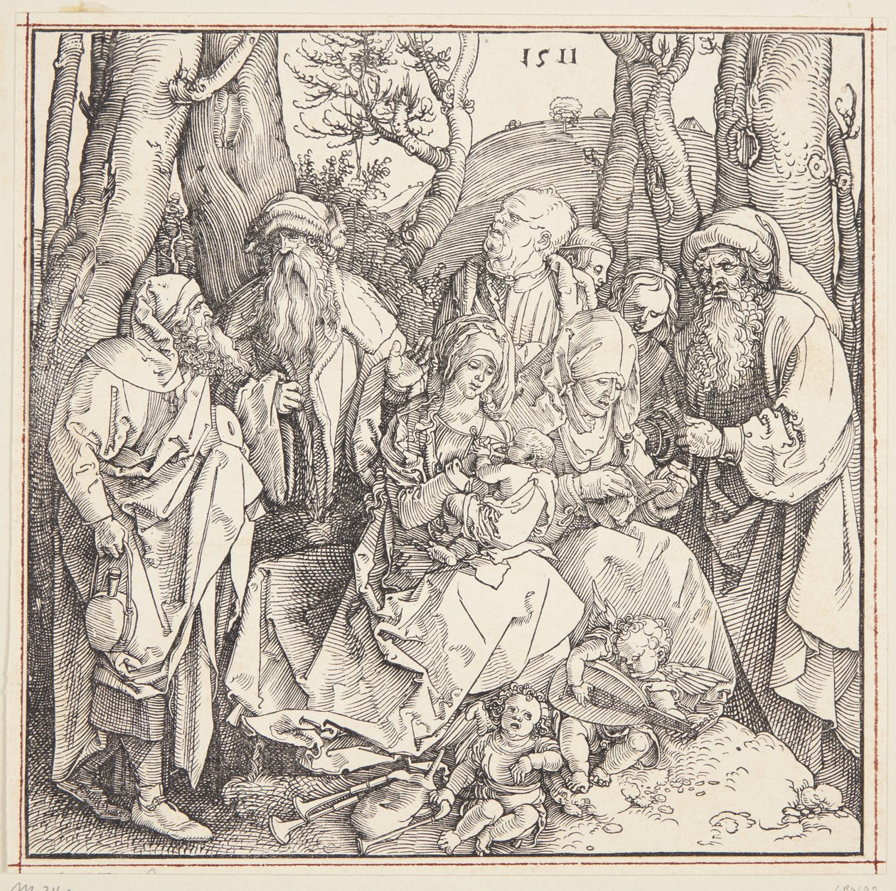 Det hellige slægtskab med engle af Albrecht Dürer