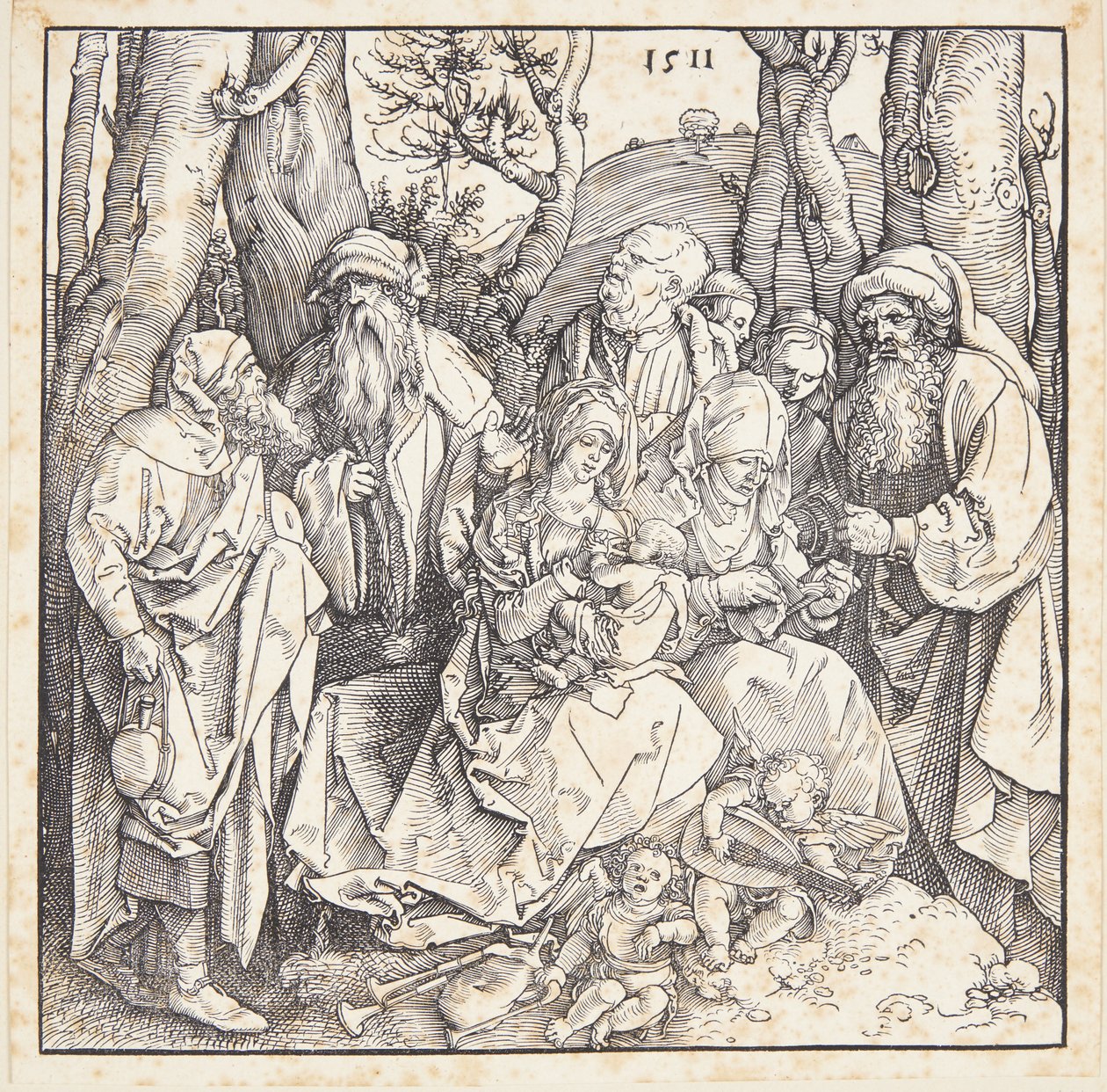 Det hellige slægtskab med engle af Albrecht Dürer