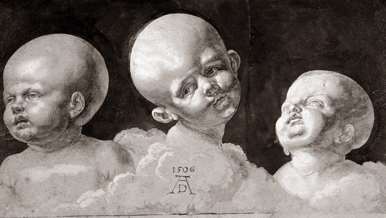Tre børnehoveder, 1506 af Albrecht Dürer