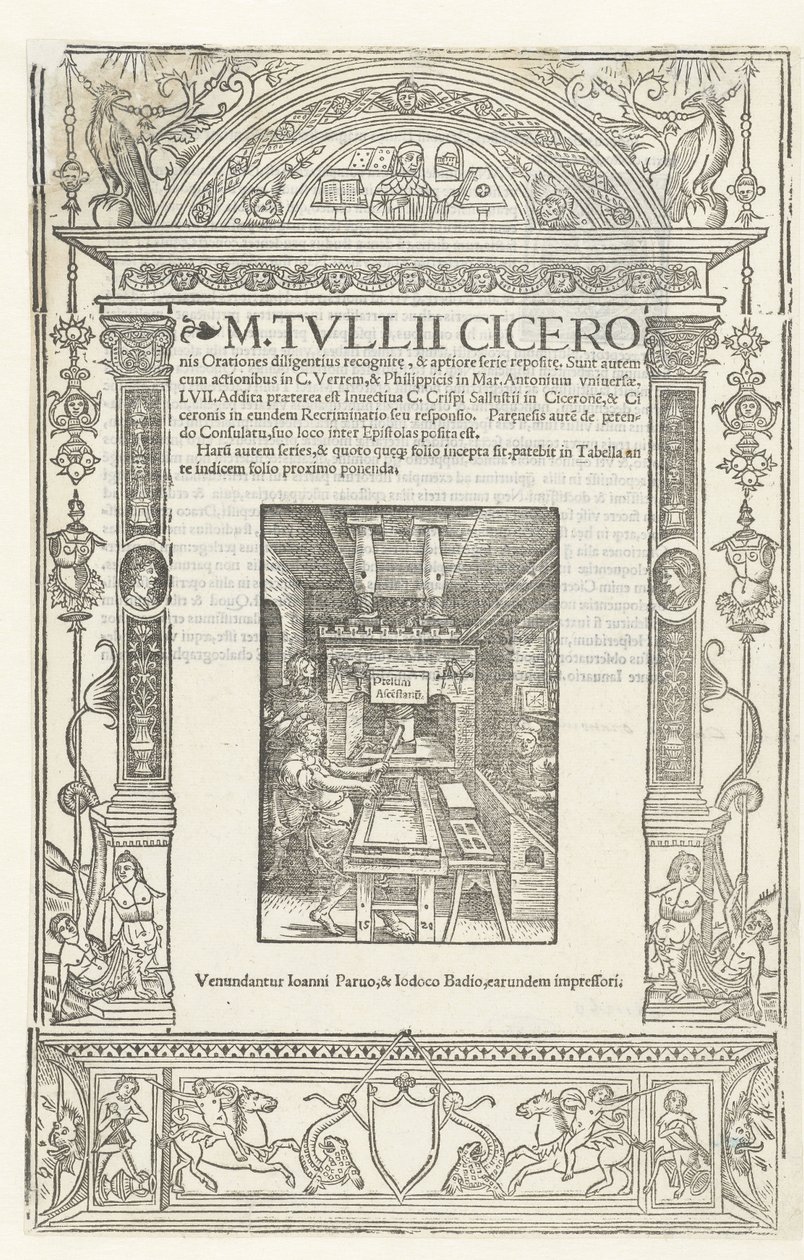 Titelblad til Ciceros Orationes med Jodocus Badius