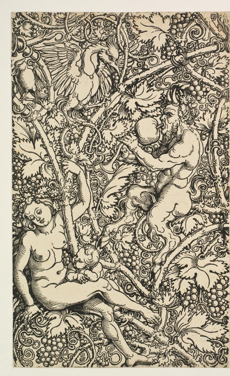 To designs til gobelin med satyrfamilie af Albrecht Dürer