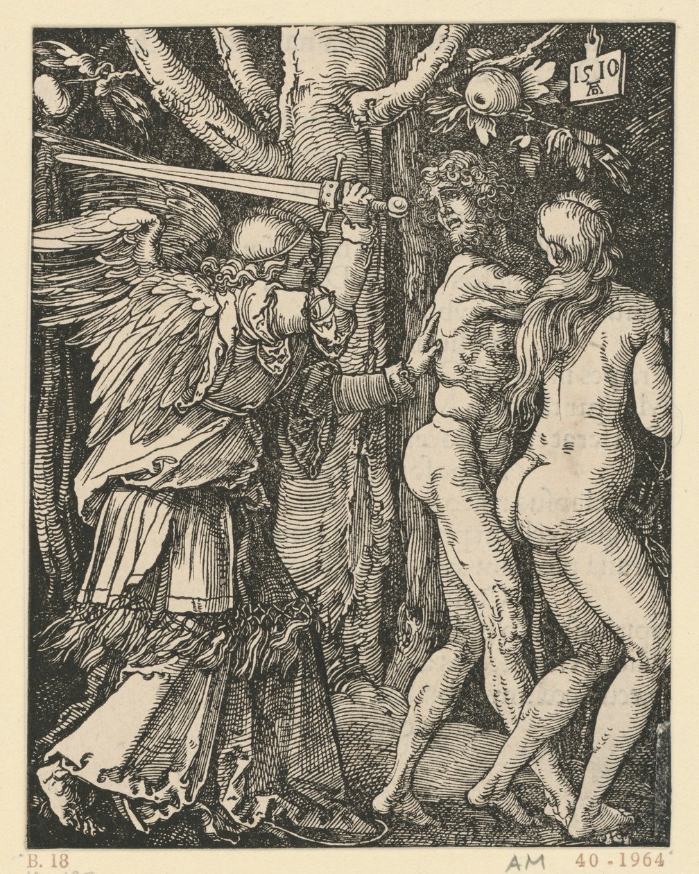 Fordrivelsen fra Paradis (Den lille passionshistorie) af Albrecht Dürer