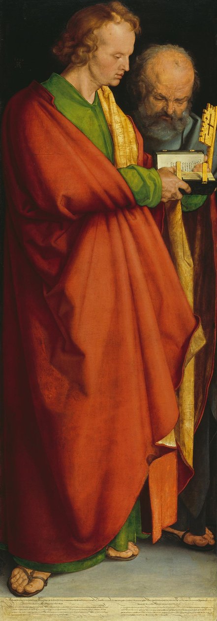 Vier Apostel: Heilige Johannes Ev. und Petrus af Albrecht Dürer