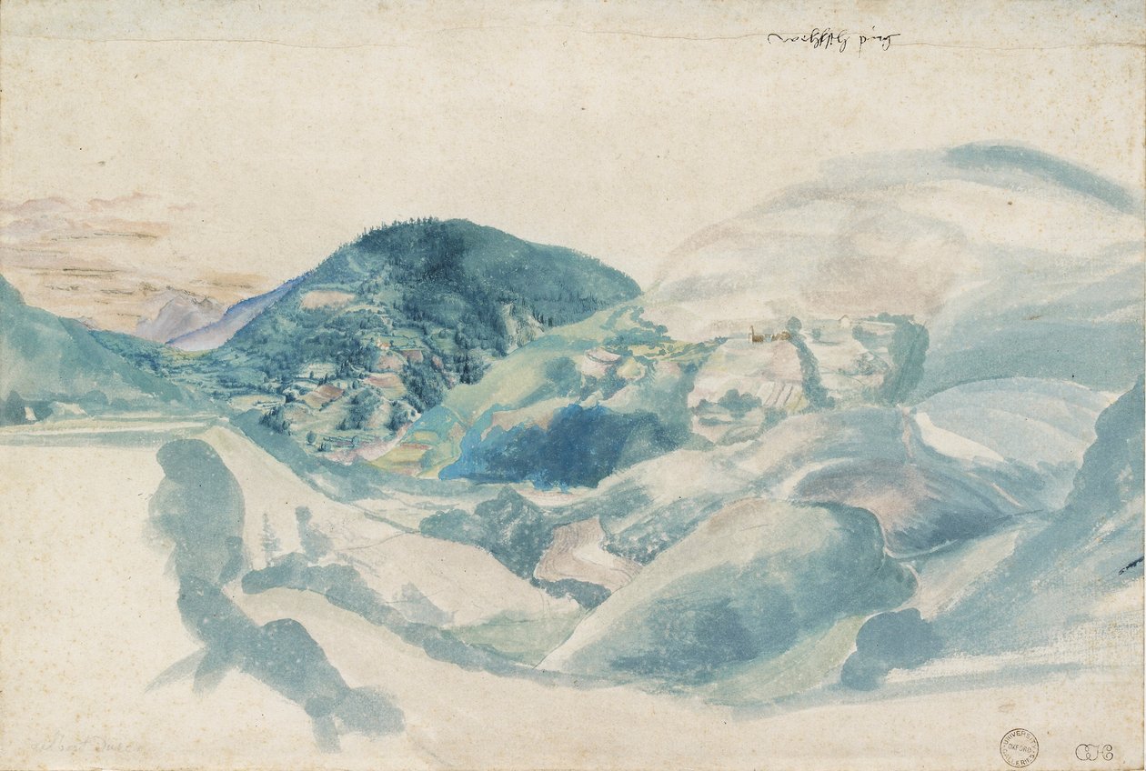 Udsigt over Val de Cembra Wehlsch pirg, c1500-1528 af Albrecht Dürer