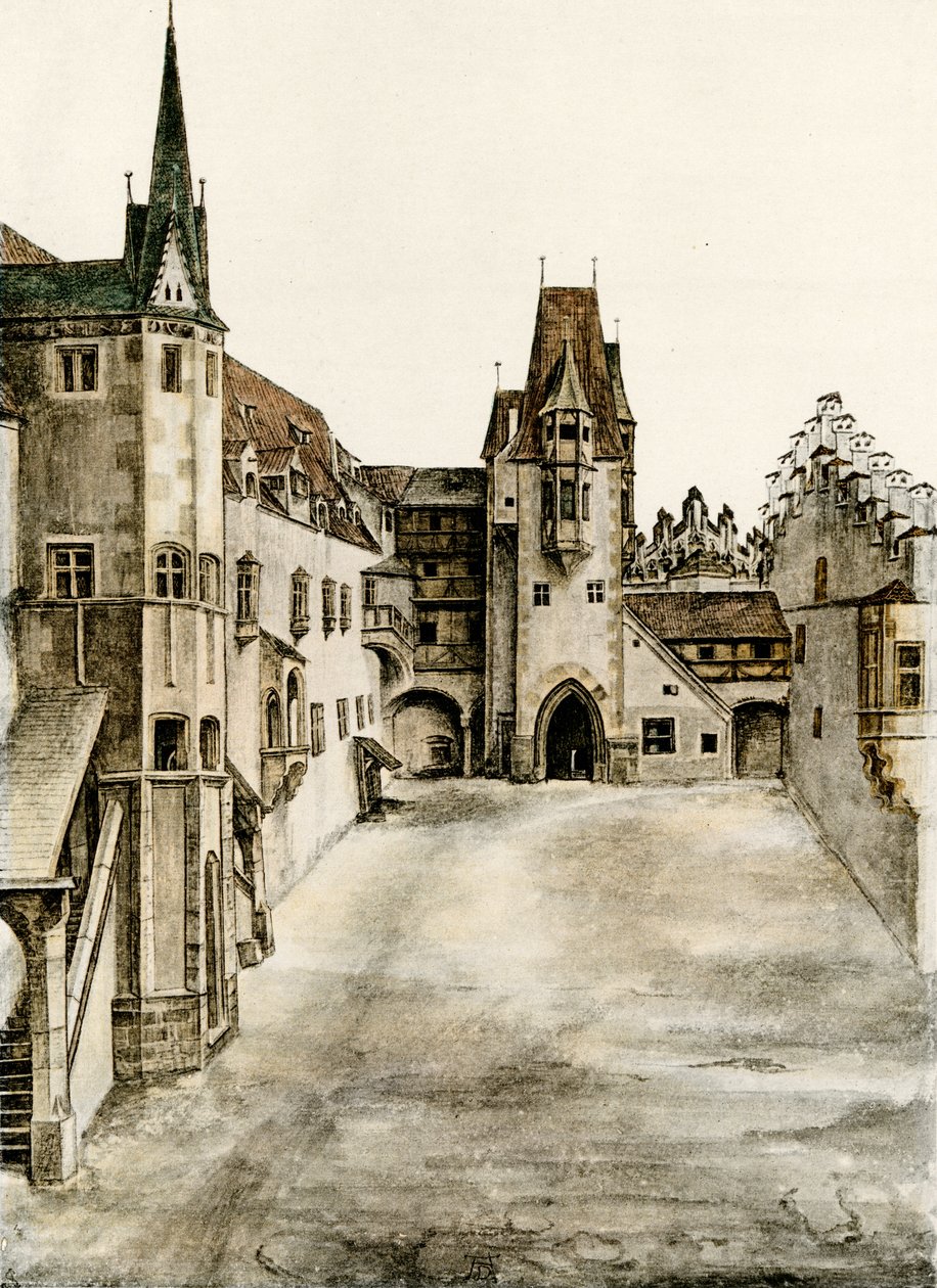 Udsigt over slottets gårdsplads af Albrecht Dürer