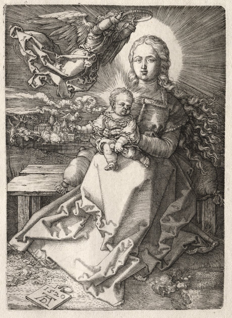 Jomfru kronet af en engel af Albrecht Dürer