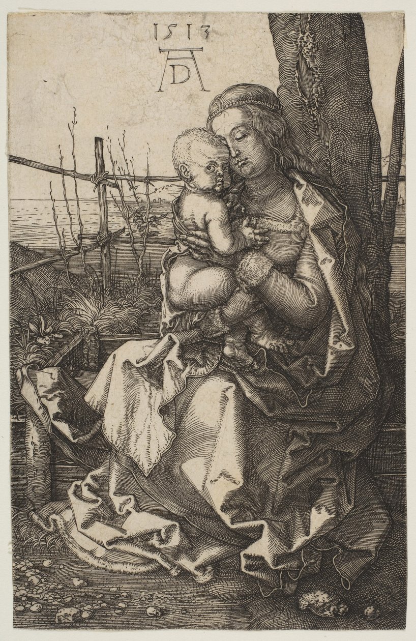 Jomfru og barn siddende ved et træ, 1513. af Albrecht Dürer