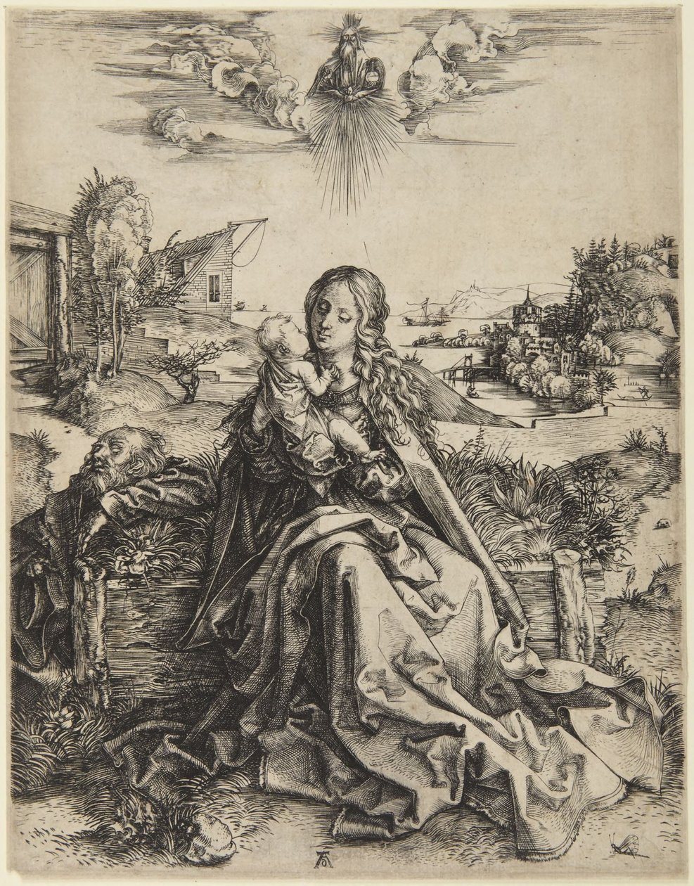 Jomfru Maria med barnet og en guldsmed af Albrecht Dürer