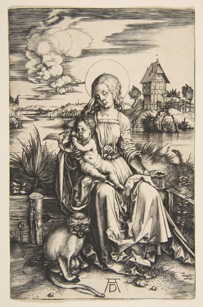 Jomfruen med barnet og aben af Albrecht Dürer