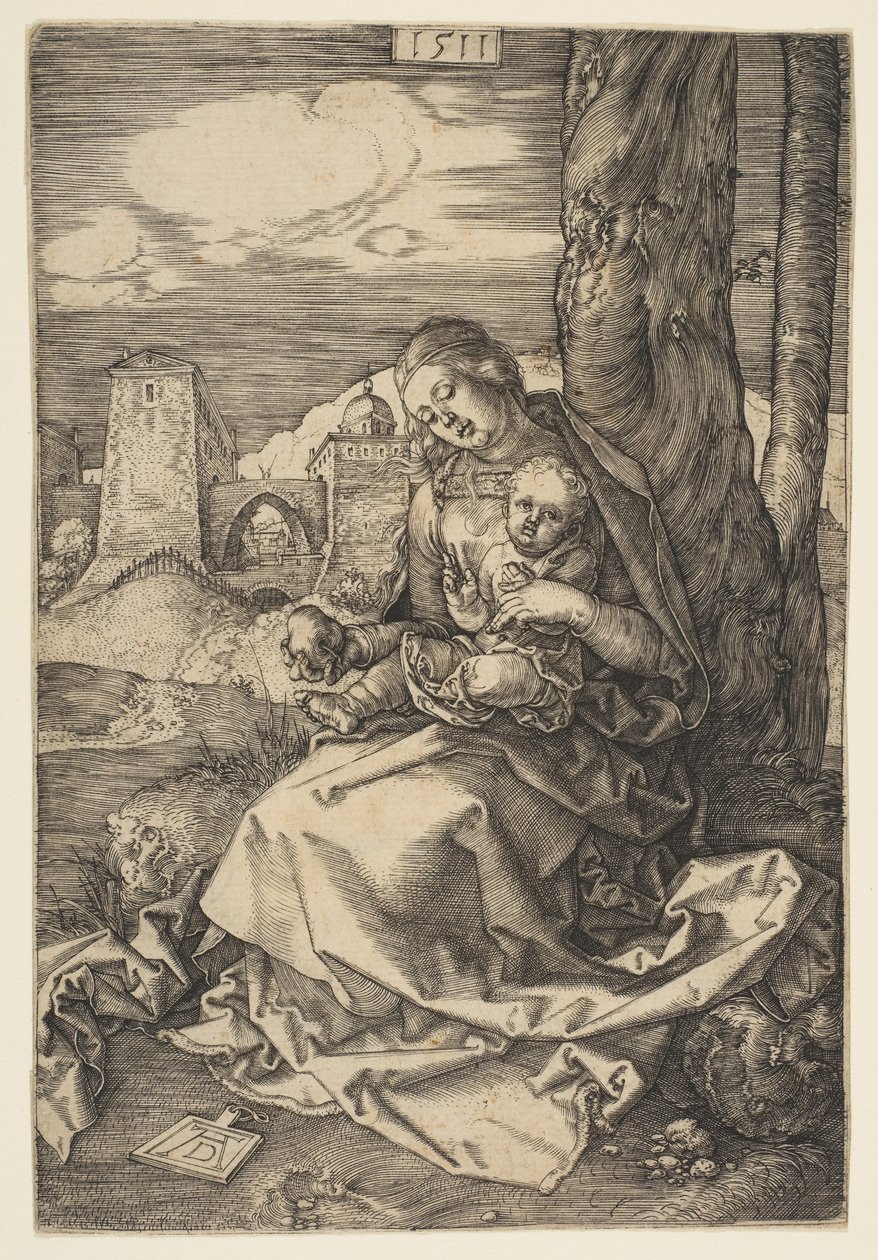 Jomfru og barn med pæren, 1511. af Albrecht Dürer