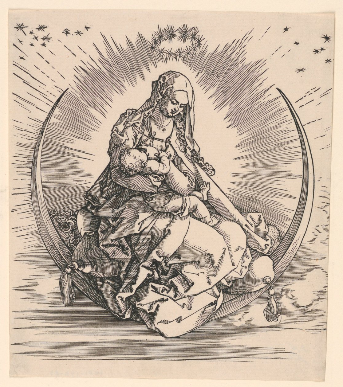 Virgin on the Crescent (titelside for Jomfruens liv) af Albrecht Dürer