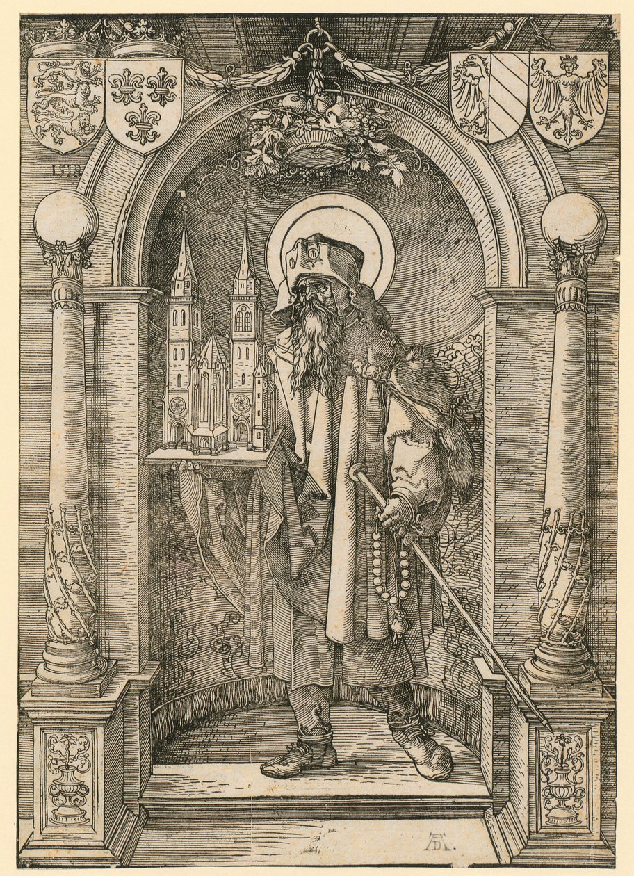 Johannes Stabius’ våbenskjold med laurbærkrans af Albrecht Dürer