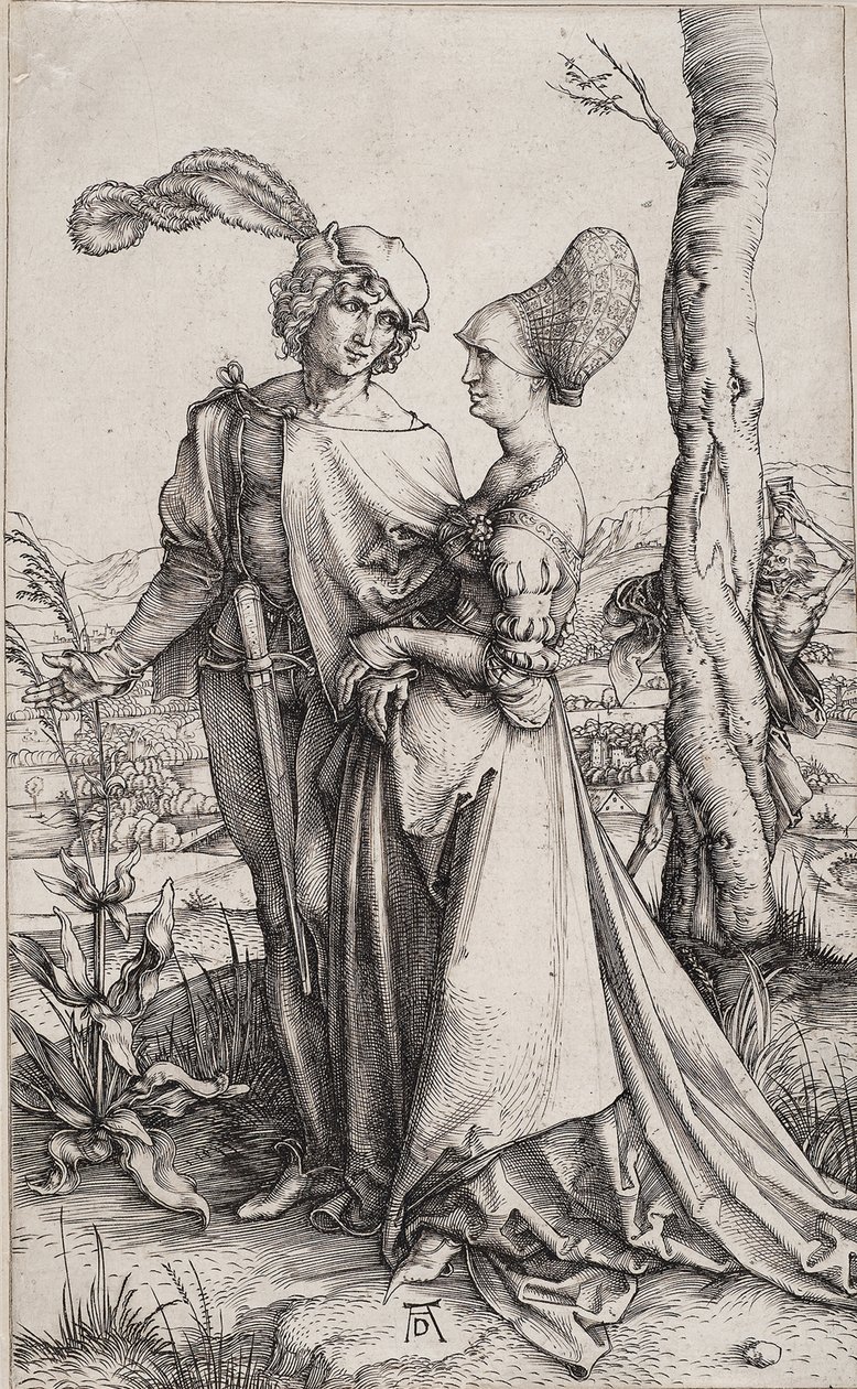 Ungt par truet af døden Promenade af Albrecht Dürer