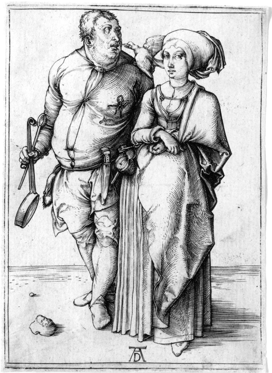 En kok og hans kone, ca. 1496 (gravering) af Albrecht Dürer