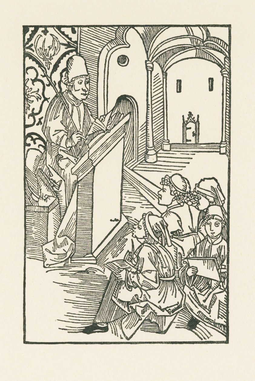En lærer med fire elever af Albrecht Dürer or Duerer