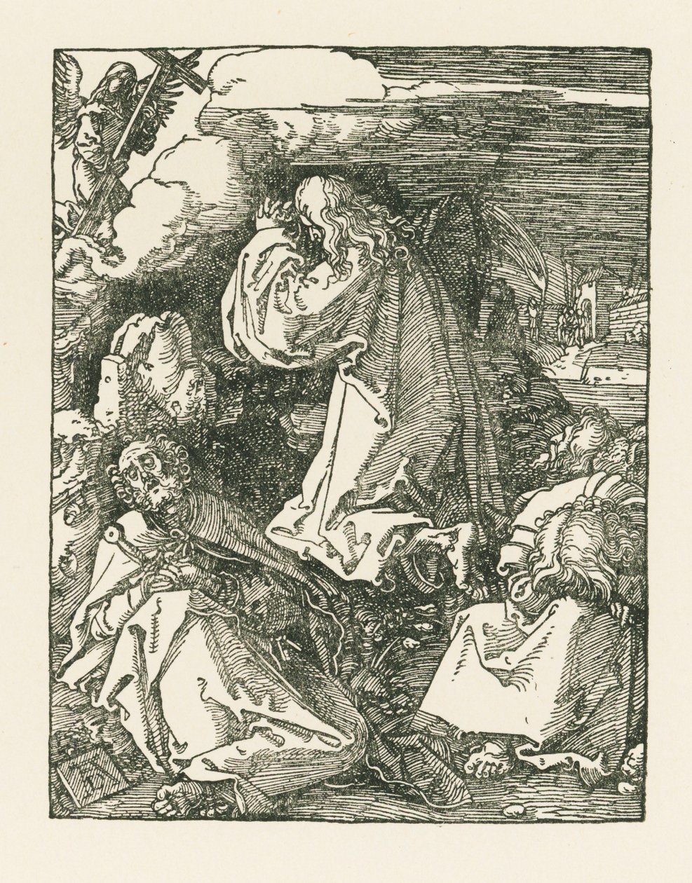 Agony in the Garden - Kristus på Oliebjerget, ca. 1510 (træsnit) af Albrecht Dürer or Duerer