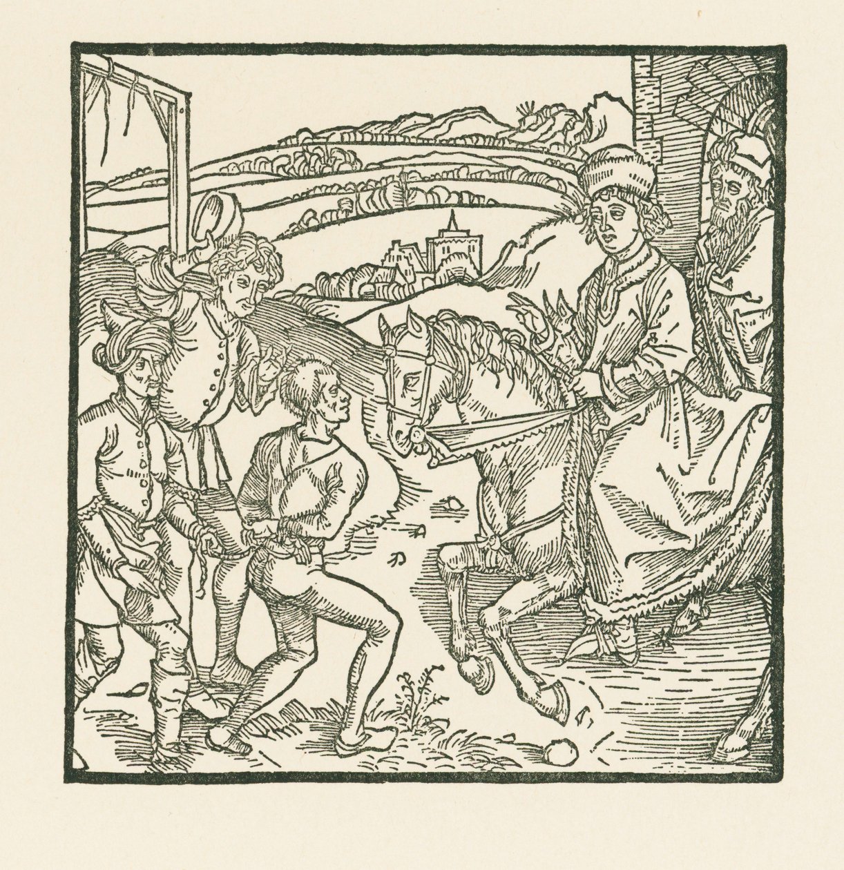 Catonet redder en ondskabsfuld person fra galgen af Albrecht Dürer or Duerer