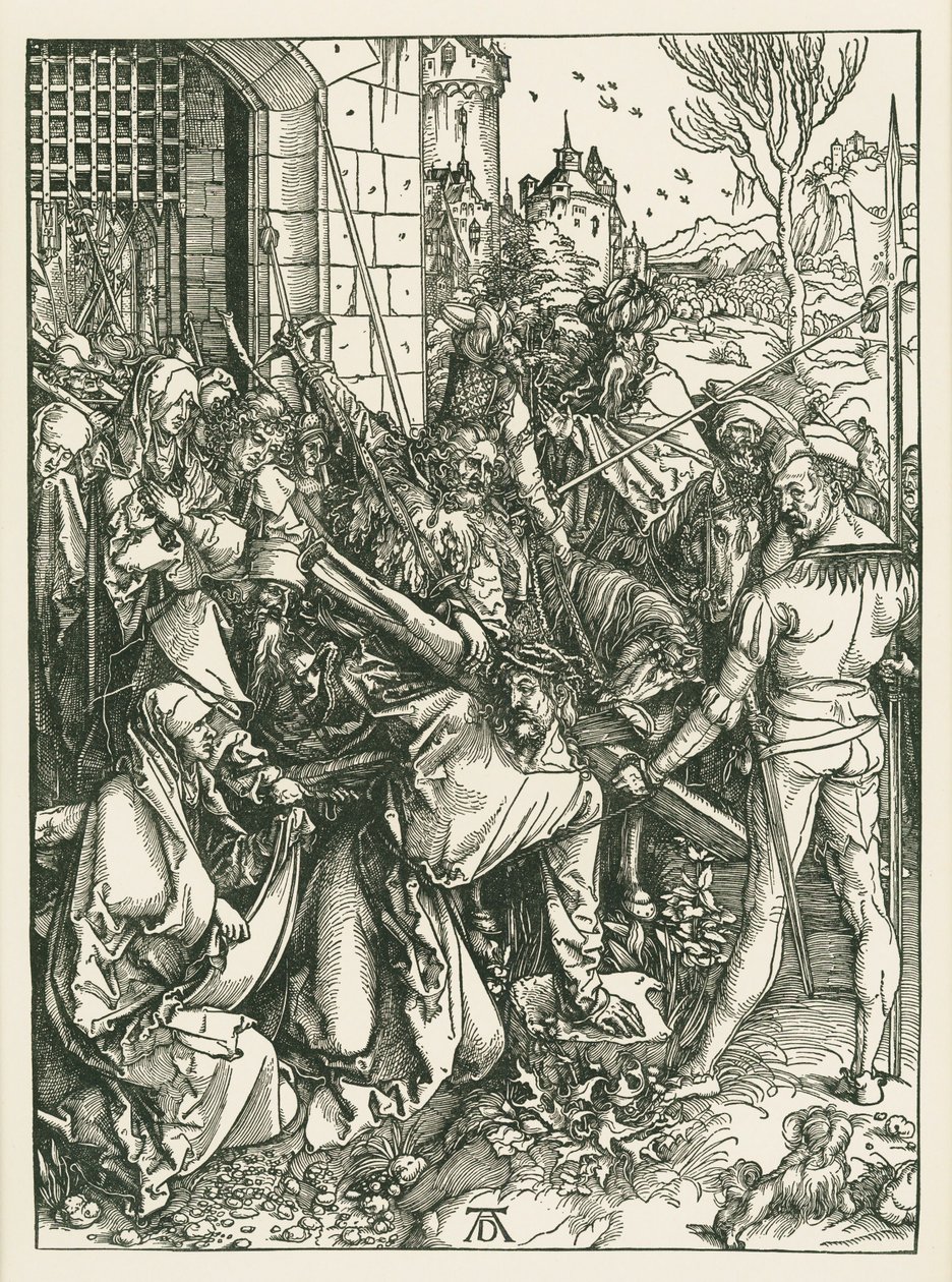 Kristus bærer korset, ca. 1498-99 (træsnit) af Albrecht Dürer or Duerer