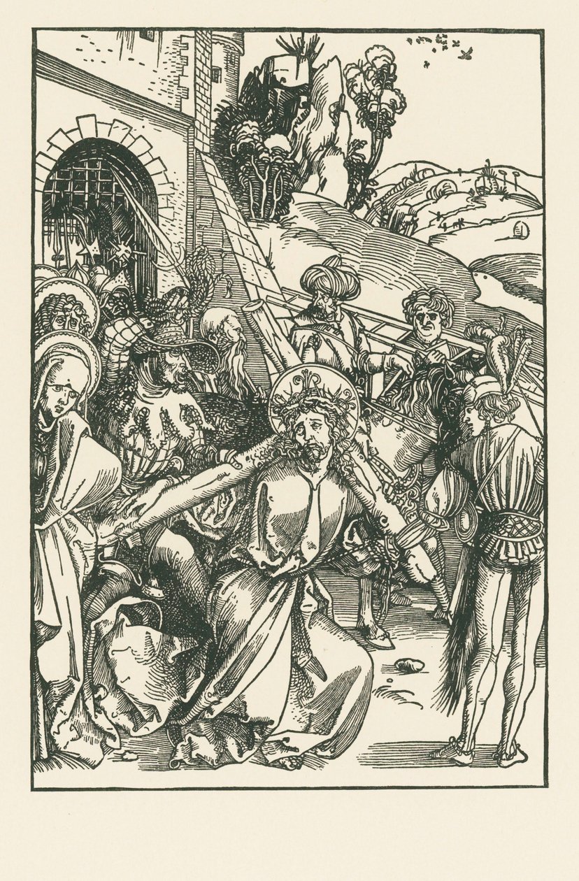 Kristus bærer korset, ca. 1500 (træsnit) af Albrecht Dürer or Duerer