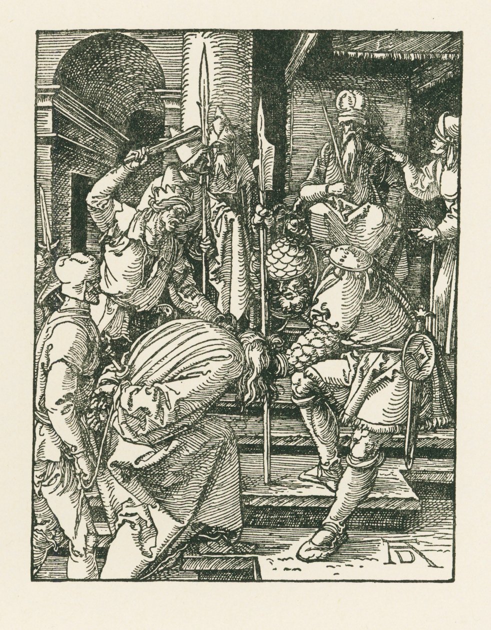Kristus foran Annas, ca. 1508-09 (træsnit) af Albrecht Dürer or Duerer