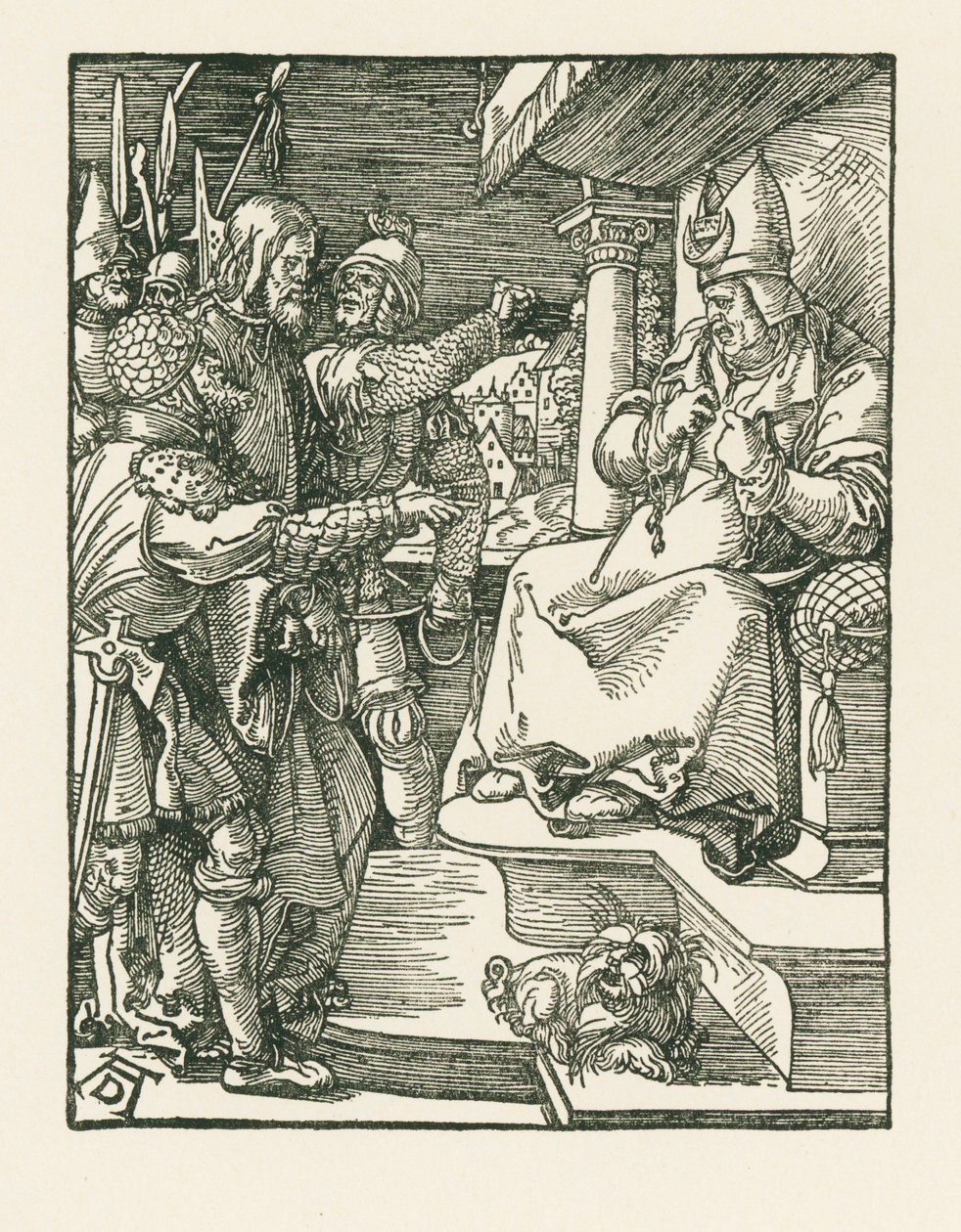 Kristus foran Kajfas, ca. 1508-09 (træsnit) af Albrecht Dürer or Duerer