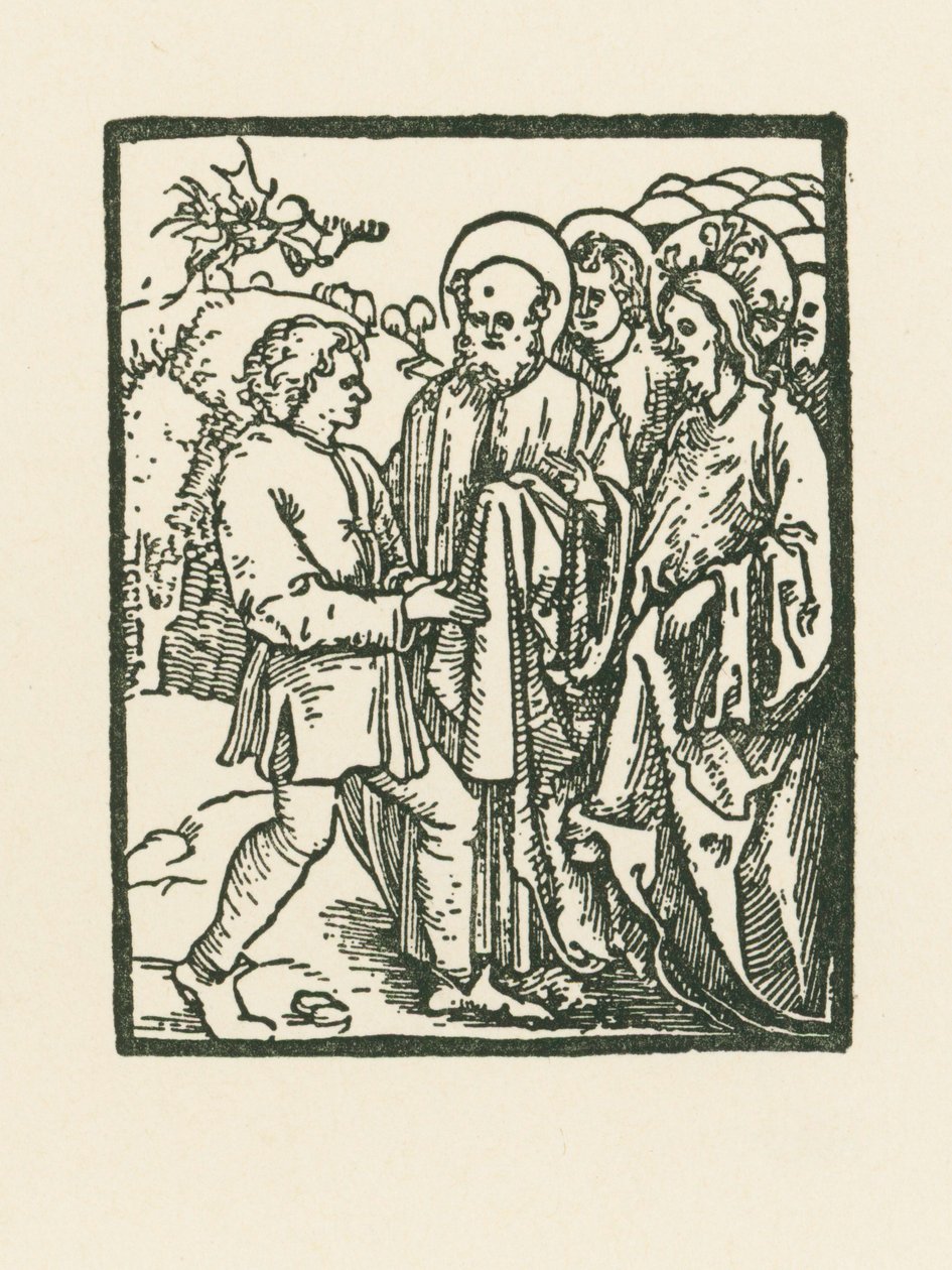 Kristus helbreder en person, der er besat af djævelen af Albrecht Dürer or Duerer