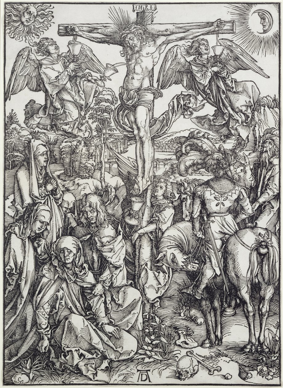 Kristus på korset (Den store lidenskab) (gravering) af Albrecht Dürer