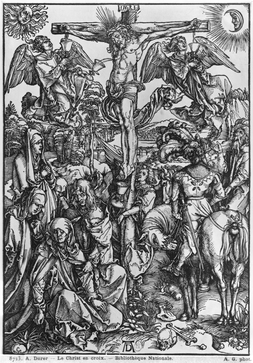 Kristus på korset (træsnit) (s/h foto) af Albrecht Dürer