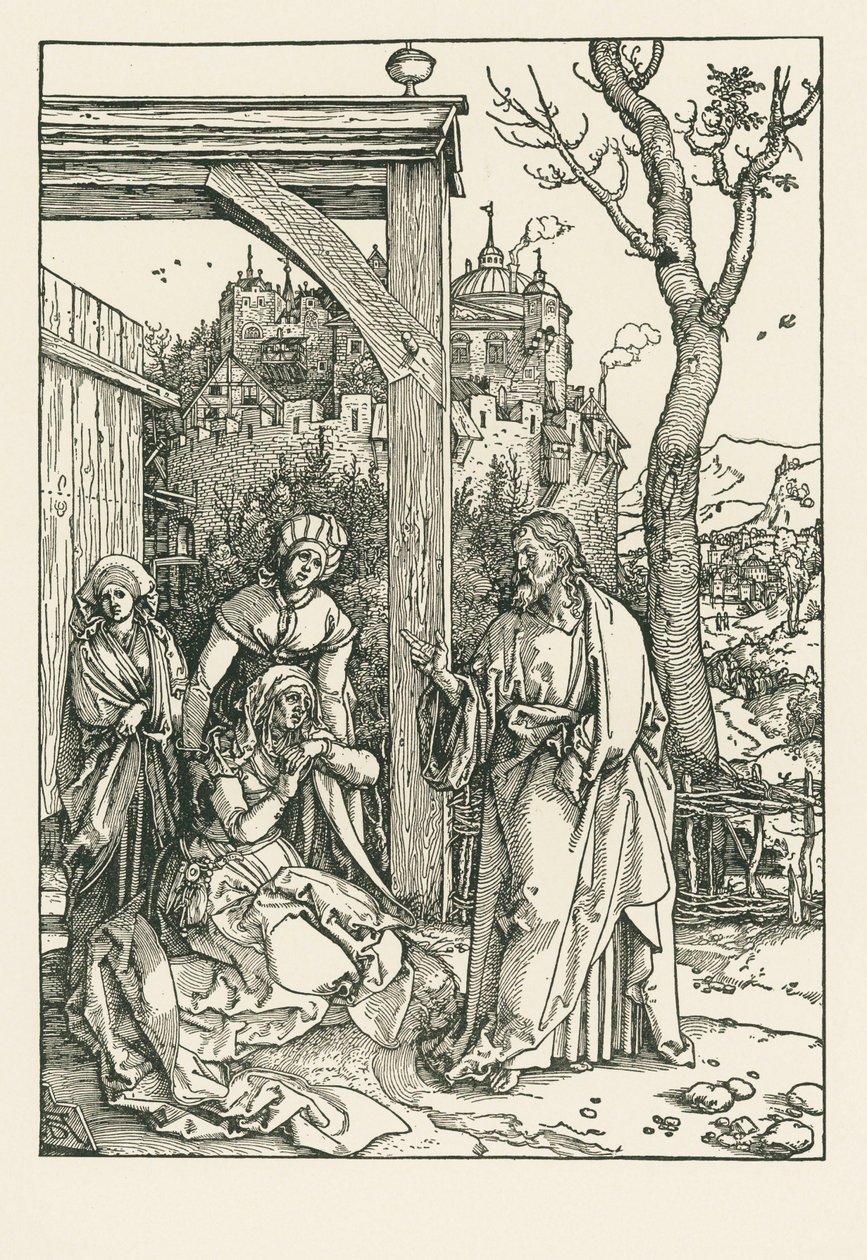 Kristus tager afsked med sin mor, ca. 1504 (træsnit) af Albrecht Dürer or Duerer