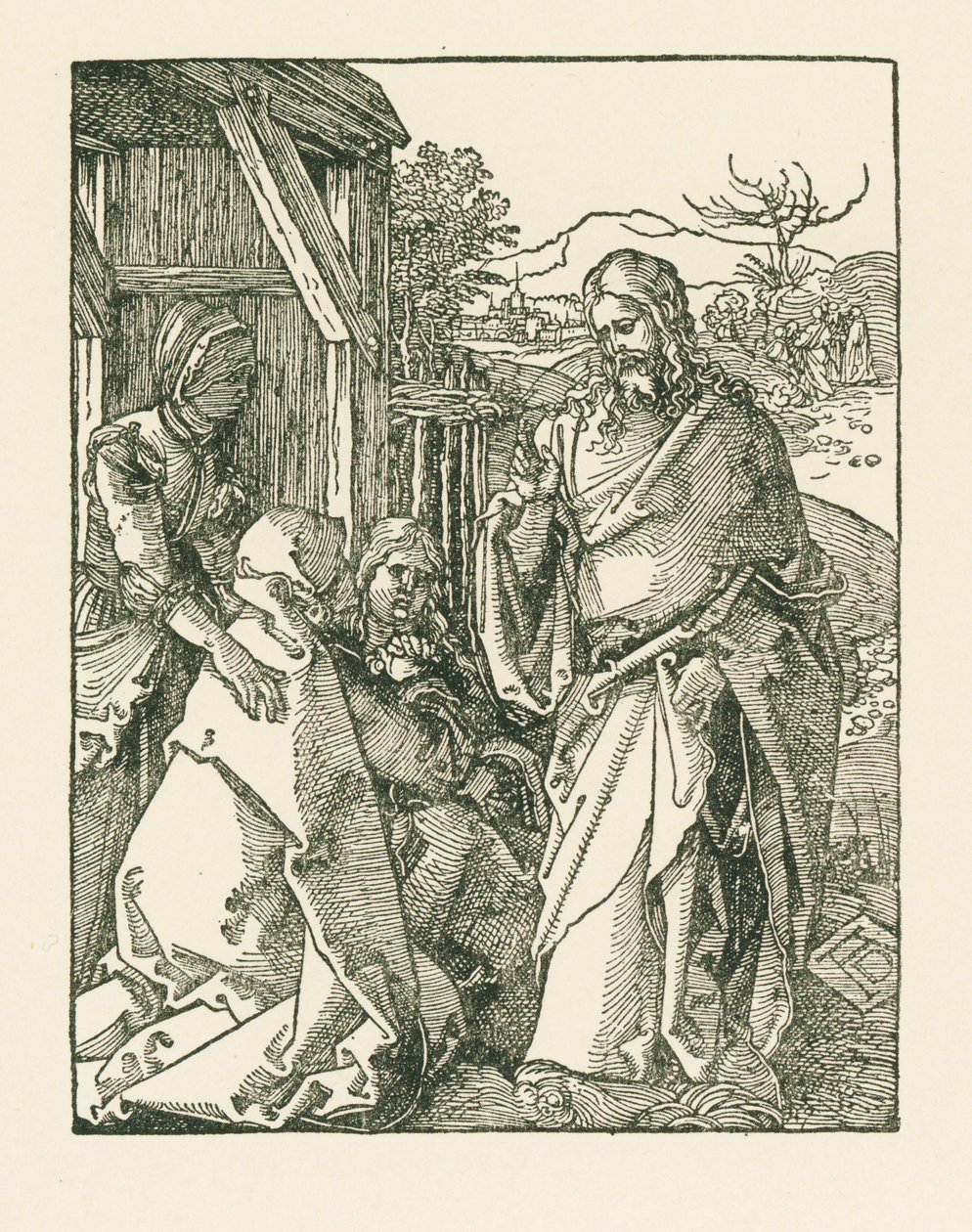 Kristus tager afsked med sin mor, ca. 1508-09 (træsnit) af Albrecht Dürer or Duerer